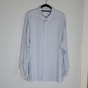 Rowm Men's Light Blue Gingham Button Down Dress Shirt 3XB